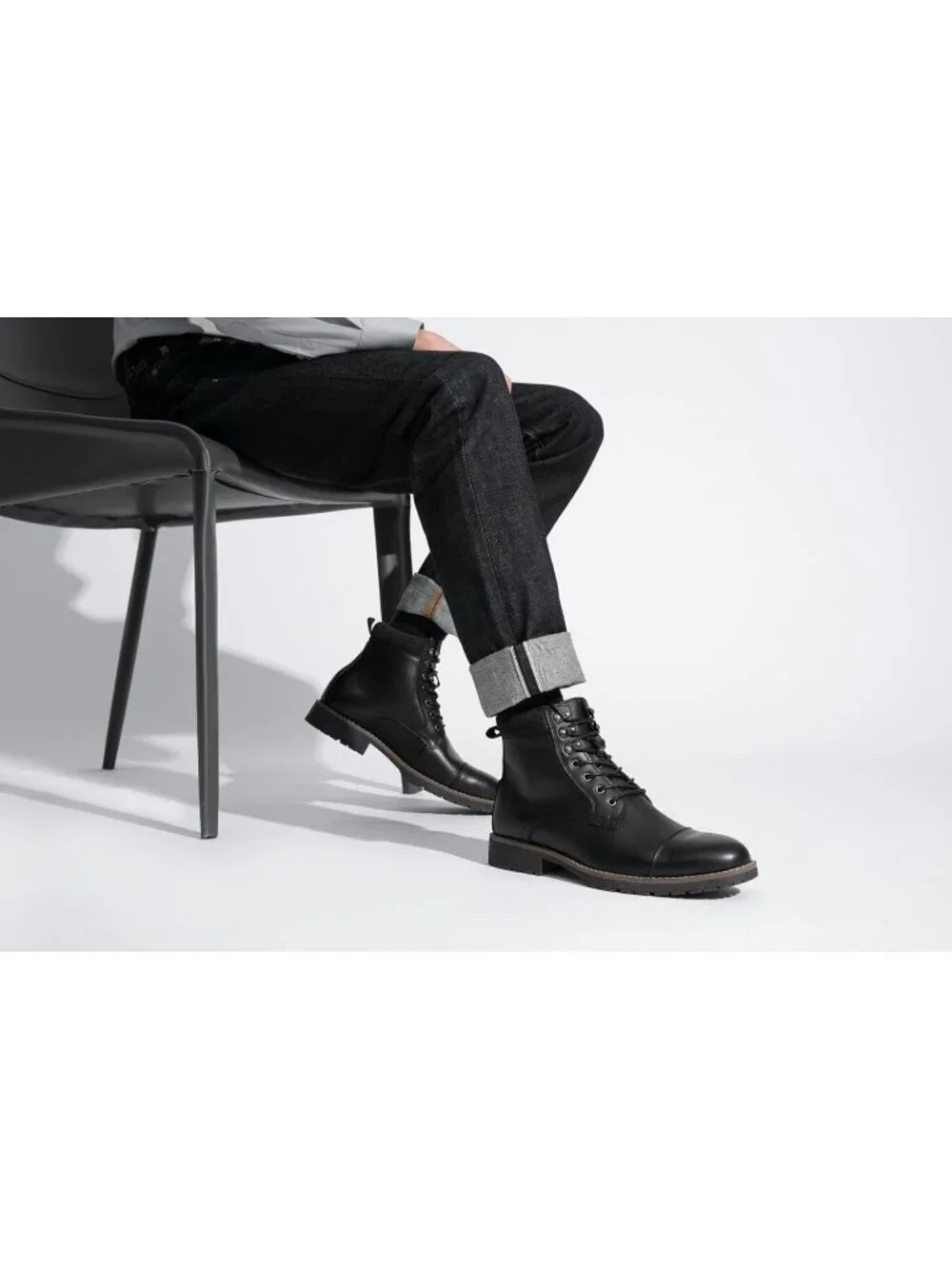 Men's Black Casual Chukka Boots Motorcycle Wear hiking